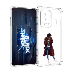 Чехол MyPads девушка-в-клетчатом-пальто для Xiaomi Black Shark 5 Pro