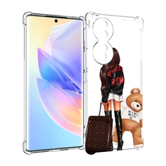 Чехол MyPads девушка-с-модным-чемоданом женский для Honor 70
