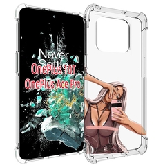 Чехол MyPads девушка-в-прозрачной-одежде для OnePlus 10T
