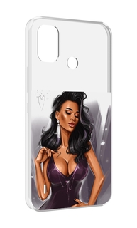 Чехол MyPads нарисованная-девушка-в-фиолетовом-платье женский для Itel A48