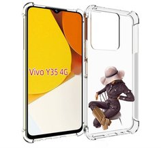 Чехол MyPads загадочная-девушка-в-костюме женский для Vivo Y35 4G 2022 / Vivo Y22