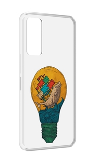 Чехол MyPads кит в лампочке с парусами для TCL 30 / TCL 30 5G / TCL 30+ plus