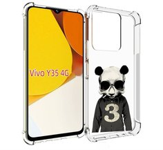 Чехол MyPads Панда-в-костюме для Vivo Y35 4G 2022 / Vivo Y22