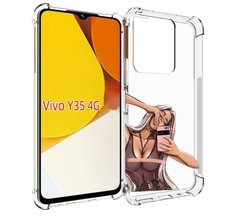 Чехол MyPads девушка-в-прозрачной-одежде для Vivo Y35 4G 2022 / Vivo Y22