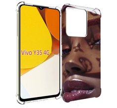 Чехол MyPads лицо девушки тень женский для Vivo Y35 4G 2022 / Vivo Y22