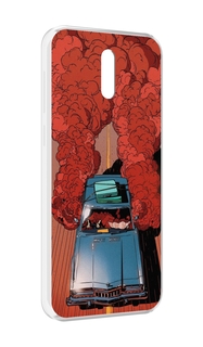 Чехол MyPads машина мчится с дымком для Alcatel 3L (2019)