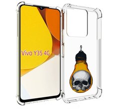 Чехол MyPads череп в лампочке для Vivo Y35 4G 2022 / Vivo Y22