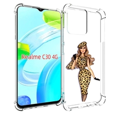 Чехол MyPads леопардовое платье женский для Realme C30 4G / Narzo 50i Prime