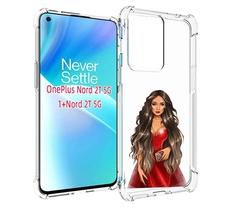 Чехол MyPads девушка-в-вечернем-платье женский для OnePlus Nord 2T