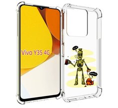 Чехол MyPads прикольный робот для Vivo Y35 4G 2022 / Vivo Y22