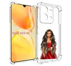 Чехол MyPads девушка-в-вечернем-платье женский для Vivo V25 5G / V25e
