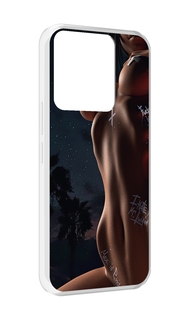 Чехол MyPads белые-татуировки-на-теле для Tecno Spark Go 2022 / Tecno Spark 8C