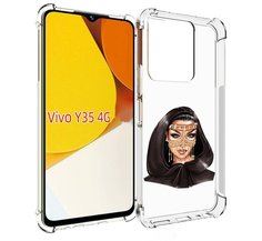Чехол MyPads девушка-в-золотой-маске для Vivo Y35 4G 2022 / Vivo Y22