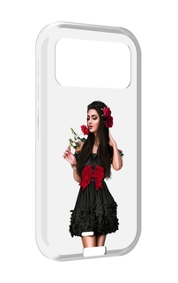 Чехол MyPads девушка-в-черном-платье-с-розой женский для Oukitel F150 H2022