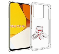 Чехол MyPads Любовный-стакан для Vivo Y35 4G 2022 / Vivo Y22