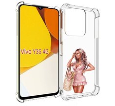 Чехол MyPads Девушка-в-мини-платье женский для Vivo Y35 4G 2022 / Vivo Y22