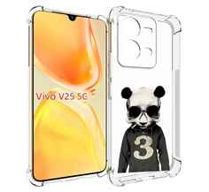 Чехол MyPads Панда-в-костюме для Vivo V25 5G / V25e