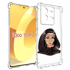 Чехол MyPads девушка-в-золотой-маске для Vivo iQOO 10 Pro