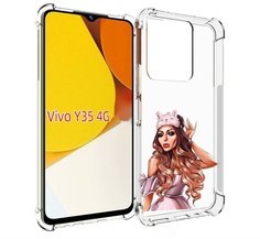 Чехол MyPads девушка-с-маской-для-сна женский для Vivo Y35 4G 2022 / Vivo Y22