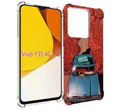 Чехол MyPads машина мчится с дымком для Vivo Y35 4G 2022 / Vivo Y22
