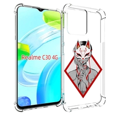 Чехол MyPads девушка в маске япония для Realme C30 4G / Narzo 50i Prime