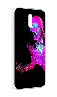 Чехол MyPads скелет-робот-фиолетовый для Alcatel 3L (2019)