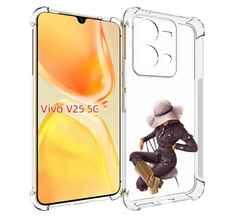 Чехол MyPads загадочная-девушка-в-костюме женский для Vivo V25 5G / V25e