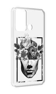 Чехол MyPads черно белая ваза в абстракции для Infinix Hot 12i