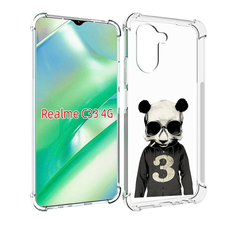 Чехол MyPads Панда-в-костюме для Realme C33 4G