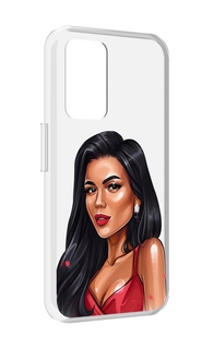 Чехол MyPads Брюнетка-в-красном-платье для Realme GT Neo3T