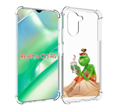 Чехол MyPads Гринч-в-платье для Realme C33 4G