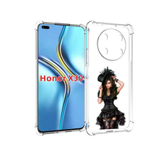 Чехол MyPads стройная-девушка-в-черном-платье для Honor X30 / Magic4 Lite 5G