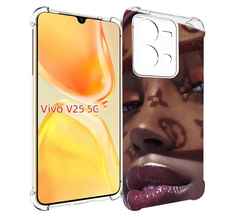 Чехол MyPads лицо девушки тень женский для Vivo V25 5G / V25e