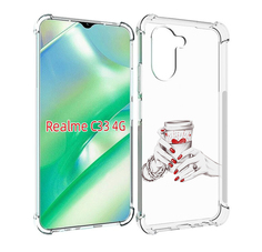 Чехол MyPads Любовный-стакан для Realme C33 4G