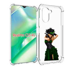 Чехол MyPads девушка-в-модном-длинном-платье женский для Realme C33 4G