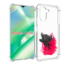 Чехол MyPads медведь в дымке для Realme C33 4G