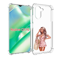Чехол MyPads Девушка-в-мини-платье женский для Realme C33 4G