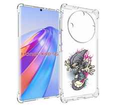 Чехол MyPads нарисованный скелет на скейт борде для Honor X40