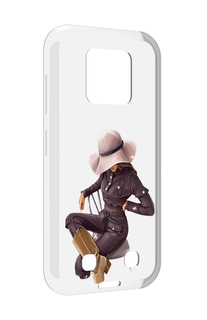 Чехол MyPads загадочная-девушка-в-костюме женский для Oukitel WP18