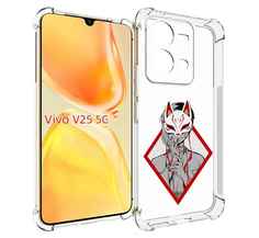 Чехол MyPads девушка в маске япония для Vivo V25 5G / V25e