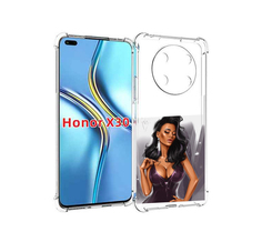 Чехол MyPads нарисованная-девушка-в-фиолетовом-платье женский для Honor X30
