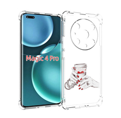 Чехол MyPads Любовный-стакан для Honor Magic4 Pro