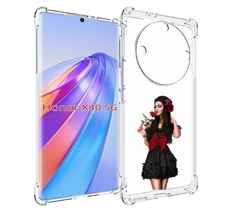 Чехол MyPads девушка-в-черном-платье-с-розой женский для Honor X40