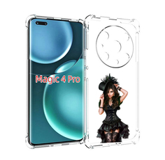 Чехол MyPads стройная-девушка-в-черном-платье для Honor Magic4 Pro
