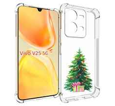 Чехол MyPads Елка новогодняя с подарками акварель для Vivo V25 5G / V25e