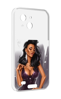 Чехол MyPads нарисованная-девушка-в-фиолетовом-платье женский для Oukitel WP20 / WP20 Pro