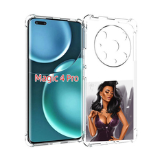 Чехол MyPads нарисованная-девушка-в-фиолетовом-платье женский для Honor Magic4 Pro