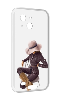 Чехол MyPads загадочная-девушка-в-костюме женский для Oukitel WP20 / WP20 Pro