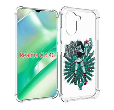 Чехол MyPads нарисованная девушка в татуировках для Realme C33 4G