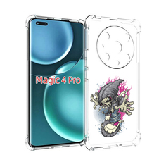 Чехол MyPads нарисованный скелет на скейт борде для Honor Magic4 Pro